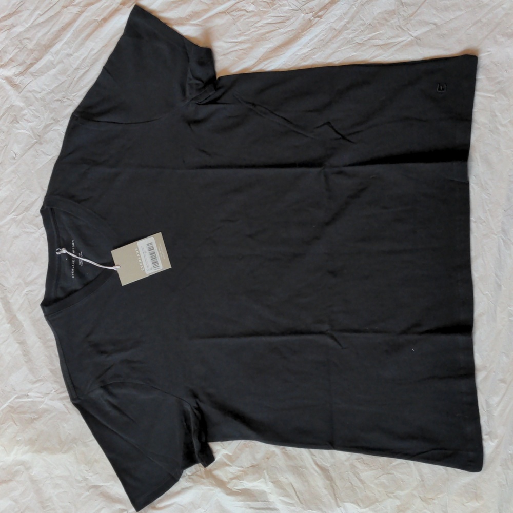 Everlane Uniform Organic Cotton Black V Neck T Shirt NWT Size XL